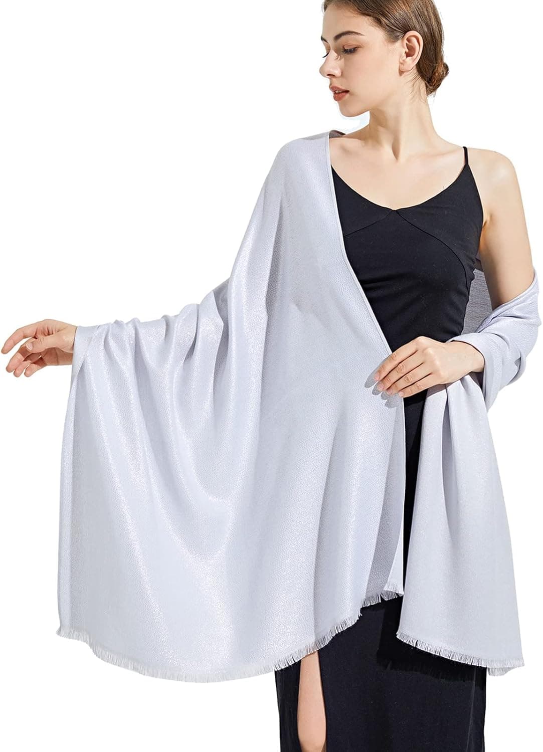 Ciormis Women's Sparkly Metallic Shawls and Wraps Pashmina for Wedding Formal Party Evening Dresses