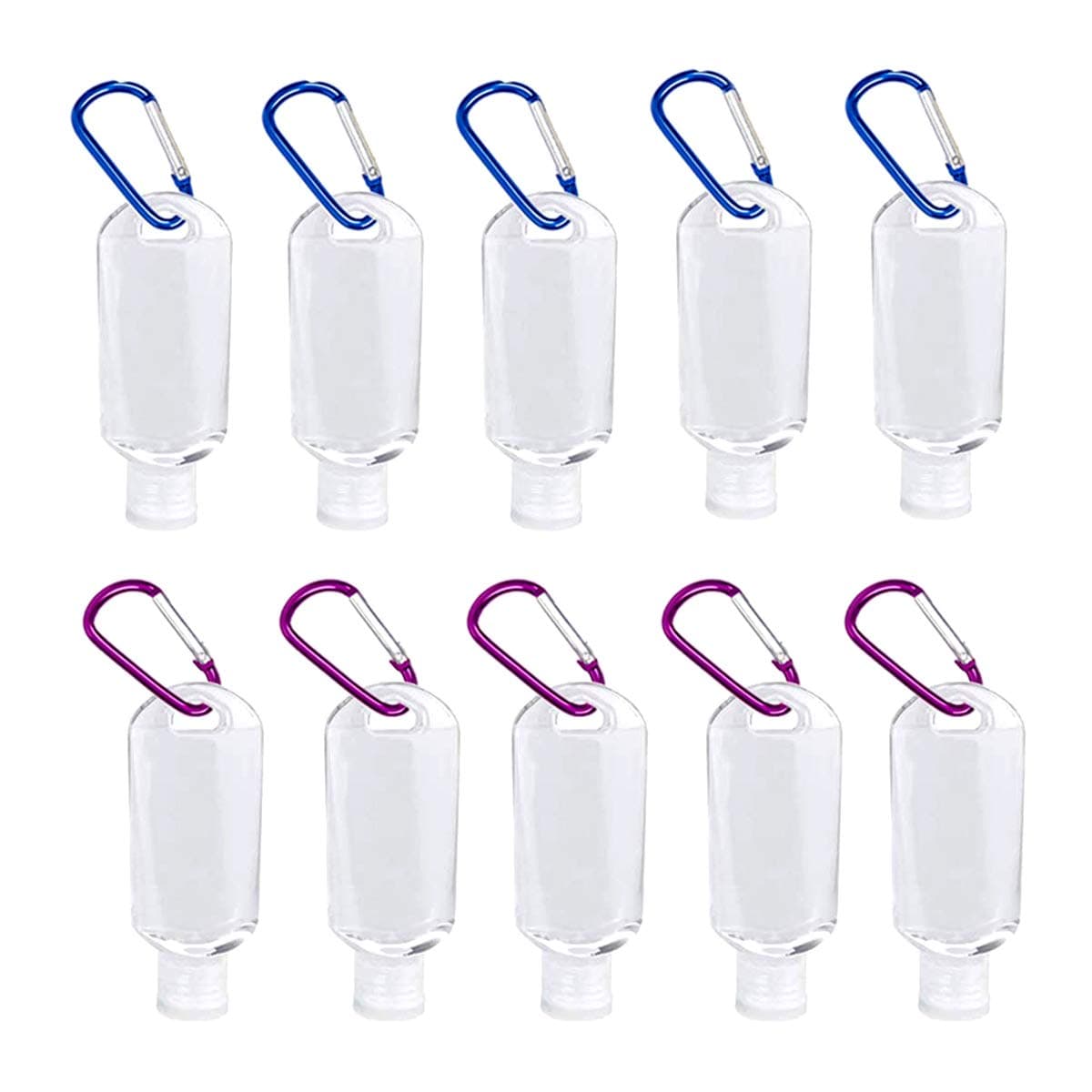 12pcs Hand Sanitizer Keychain Bottles, Plastic Clear Leakproof Refillable Containers, Suitable for for Hand Sanitizer Conditioner Liquid, 50ml