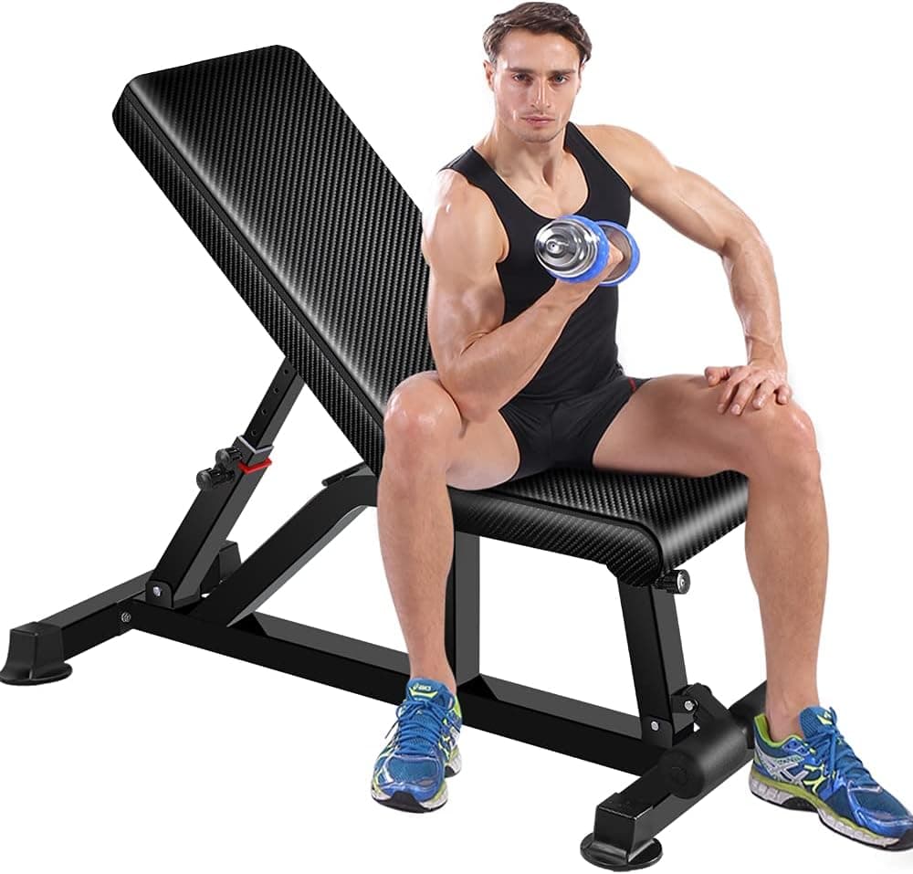 Adjustable Weight Bench,Strength Training Benches with Easy Installation Incline Decline Flat Press Workout Bench for Home Gym（Load 700lbs）K KiNGKANG