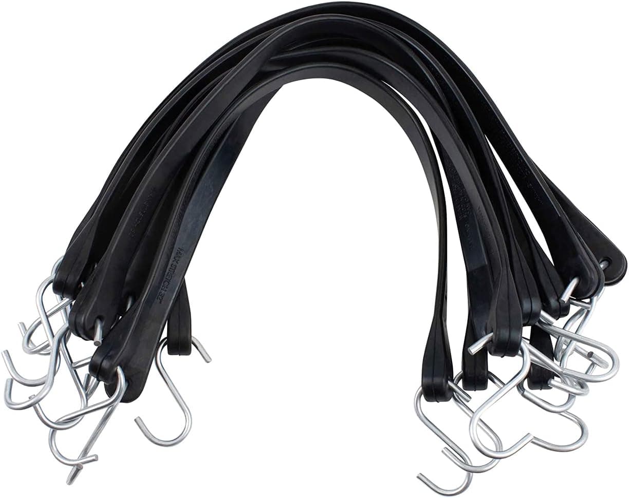 Mytee Products 15" EPDM Tarp Rubber Bungee Straps -50 Pack, Made in USA
