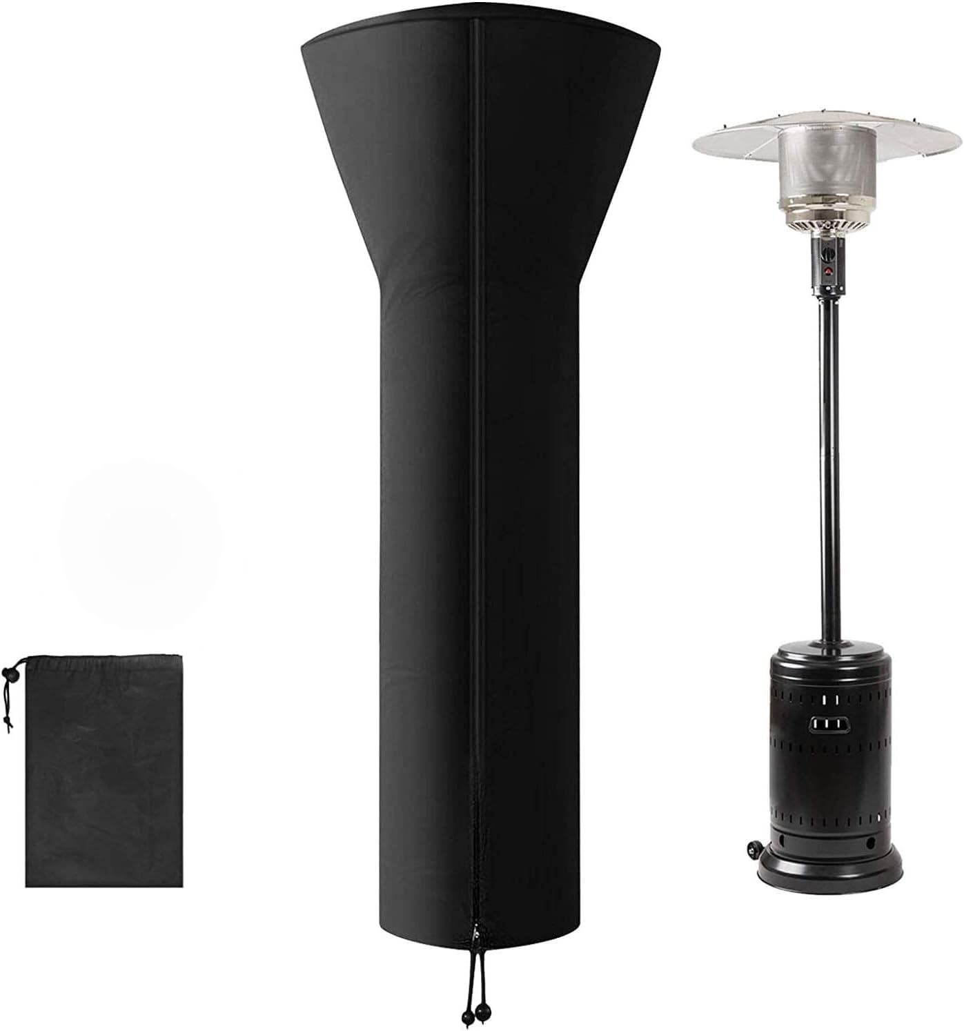 Gohfeoeo Patio Heater Cover Waterproof with Zipper, Stand-up Outdoor Patio Heater Covers (89"x34"x19")