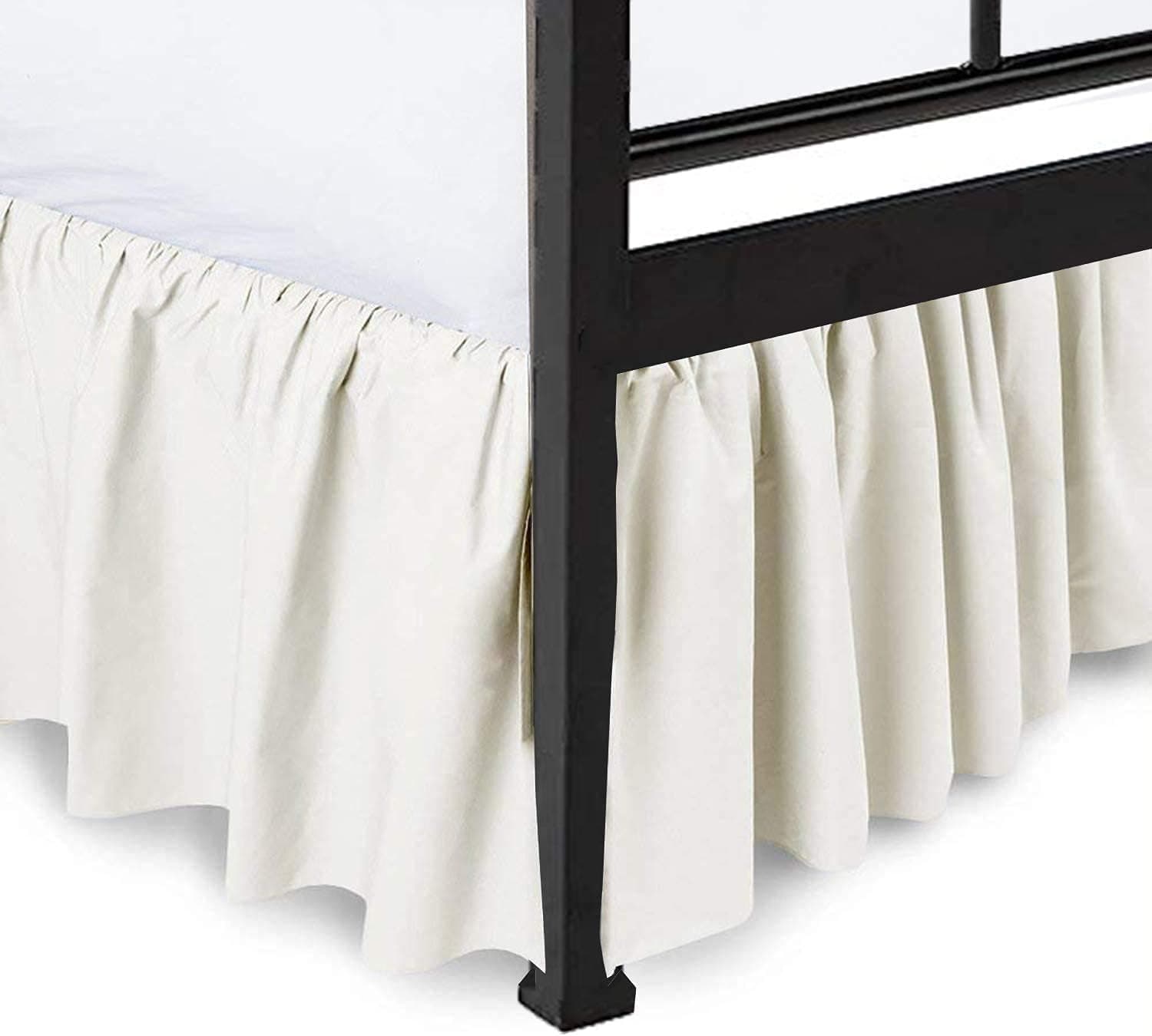 Sleepwell Ruffled Bed Skirt with Split Corner 100% Microfiber Soft,Sheen & Wrinkle Free Bed Skirt Gathered Style Dust Ruffle Bed Skirt Three Sided Coverage Dust Ruffle