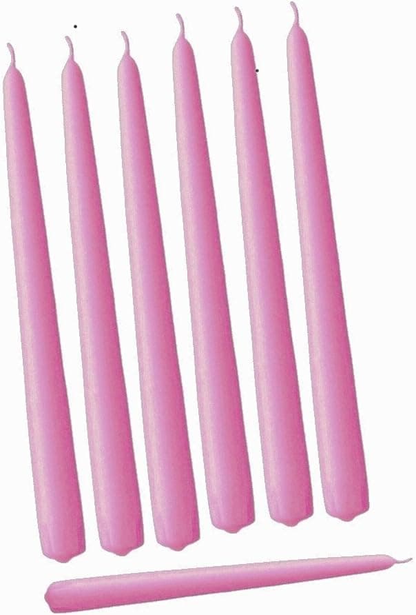 D'light Online Elegant Taper Premium Quality Candles Hand-Dipped, Dripless and Smokeless - (Single 10 Inch, Rosewood Pink)