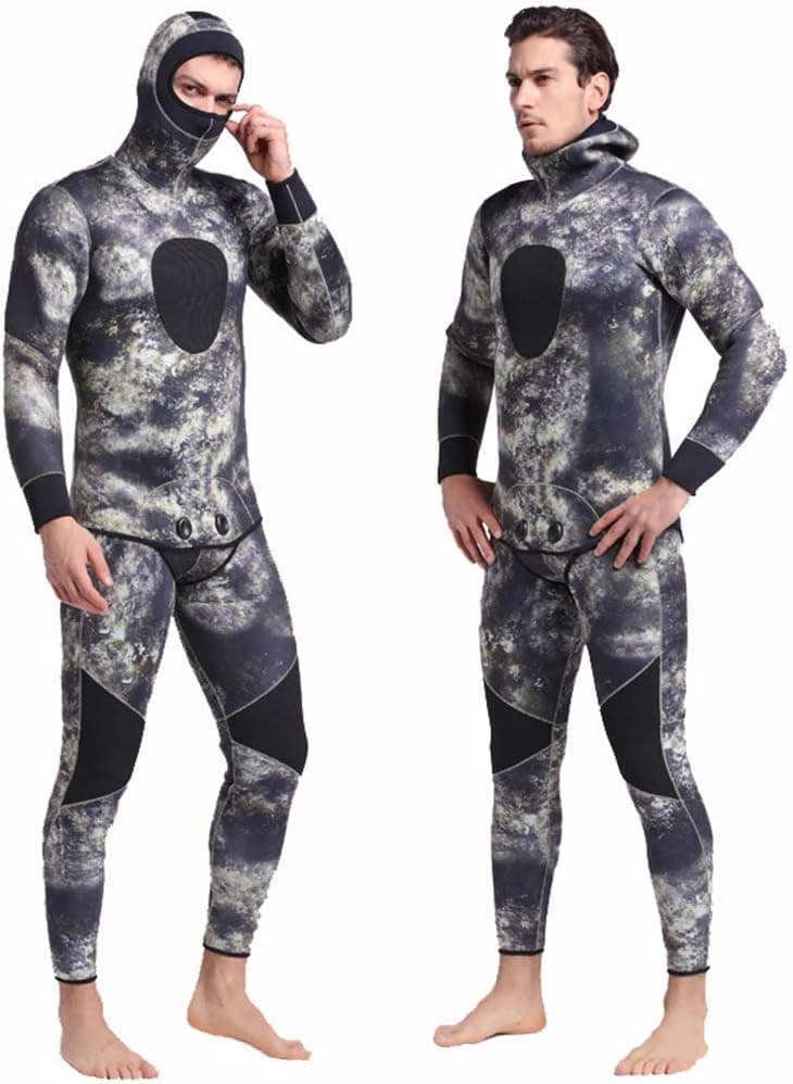 Nataly Osmann Men 5mm Spearfishing Premium Camouflage Neoprene Wetsuit Scuba Diving Suit Hoodie Snorkeling Suits