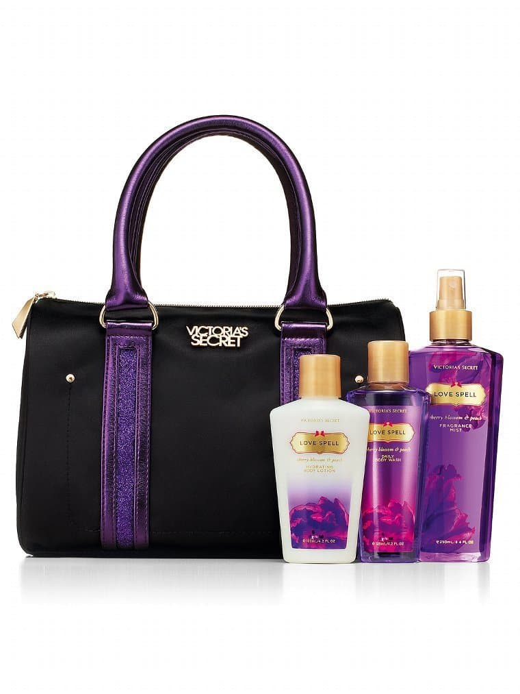 Victoria's Secret Love Spell Gift Bag Set Fragrance Mist Lotion Wash Purse