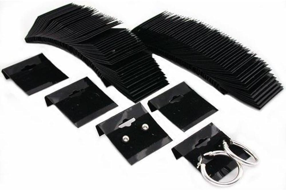 Earring Display Hang Cards Black Flocked 1.5 X 1.5 Inches (100)
