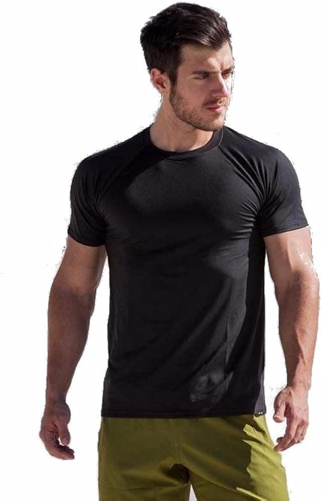 Barbell Apparel Men's Shirt Havok (Black Short Sleeve, Large)