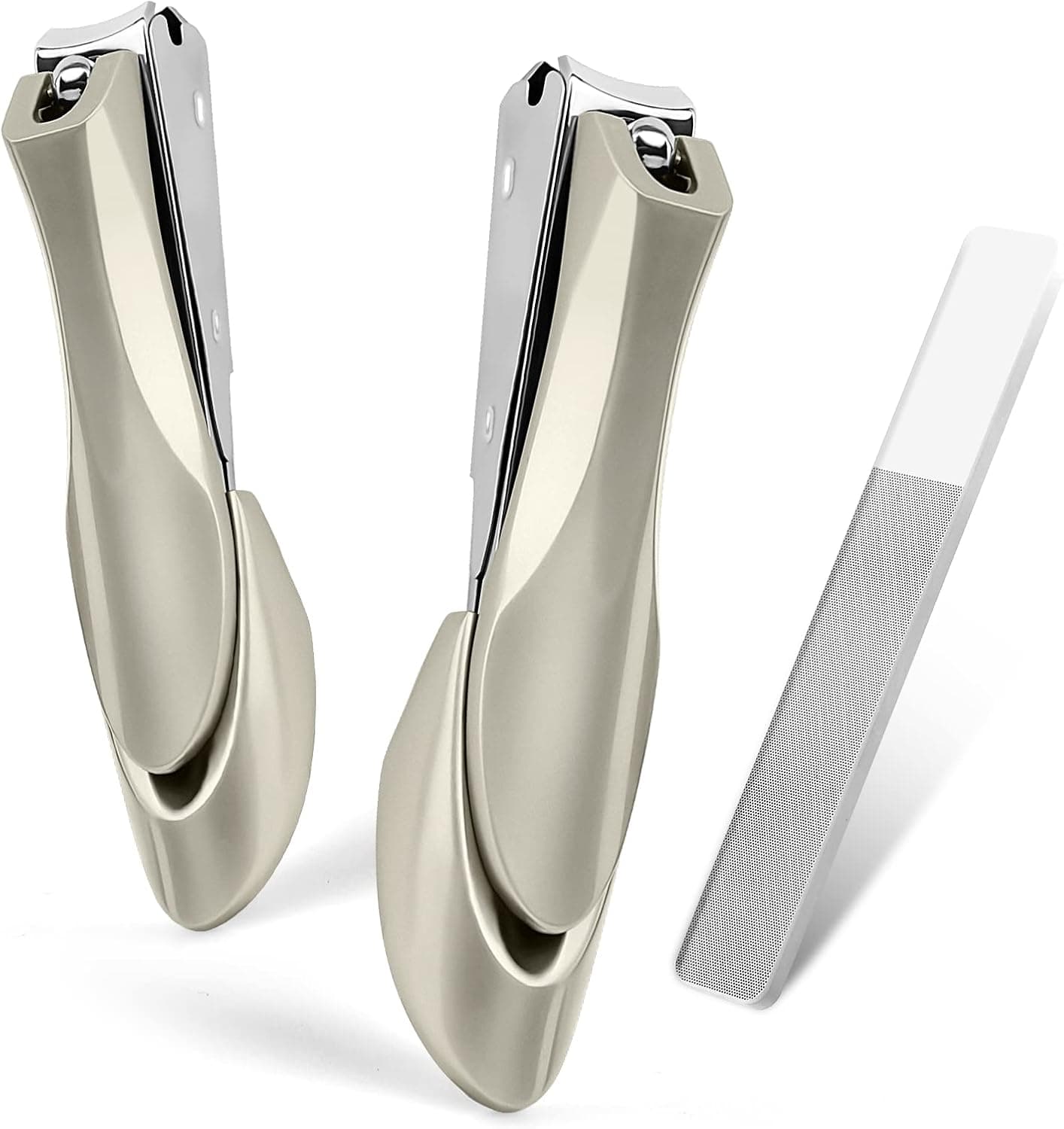 No Splash Nail Clippers Nail Cutters for Fingernail and Toenail, Professional Nail Trimmer with Catcher for Men Women Adult, Durable Bionics Design Nail Clipper Set for Thick Nails