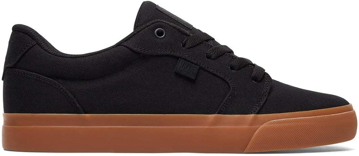 DC Men's Anvil TX Skate Shoe, Black/Black/Gum, 14 D US