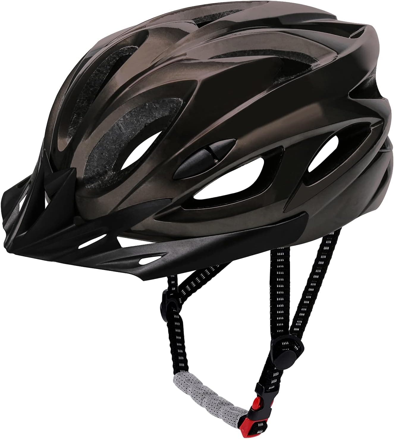 Adult Bike Helmet,iWUNTONG Bicycle Helmet with Removable Sun Visor/Reflective Stripe Adjustable Lightweight Mountain Bike Helmet Specialized Cycle Helmet for Mens Womens Safety Protection
