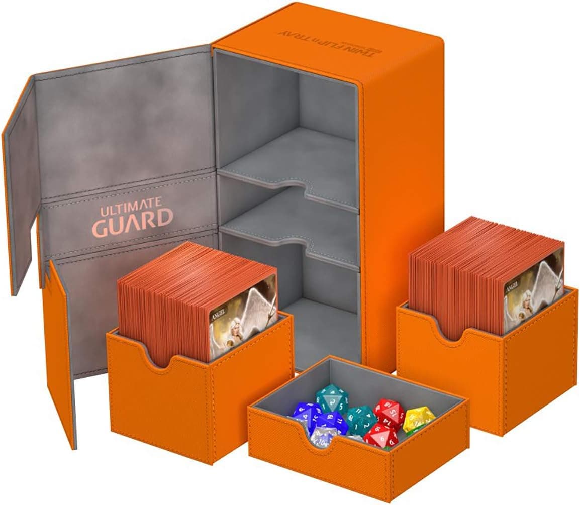 Ultimate Guard UGD010779 Twin Flip N Tray Xenoskin 200 Deck Box, Orange