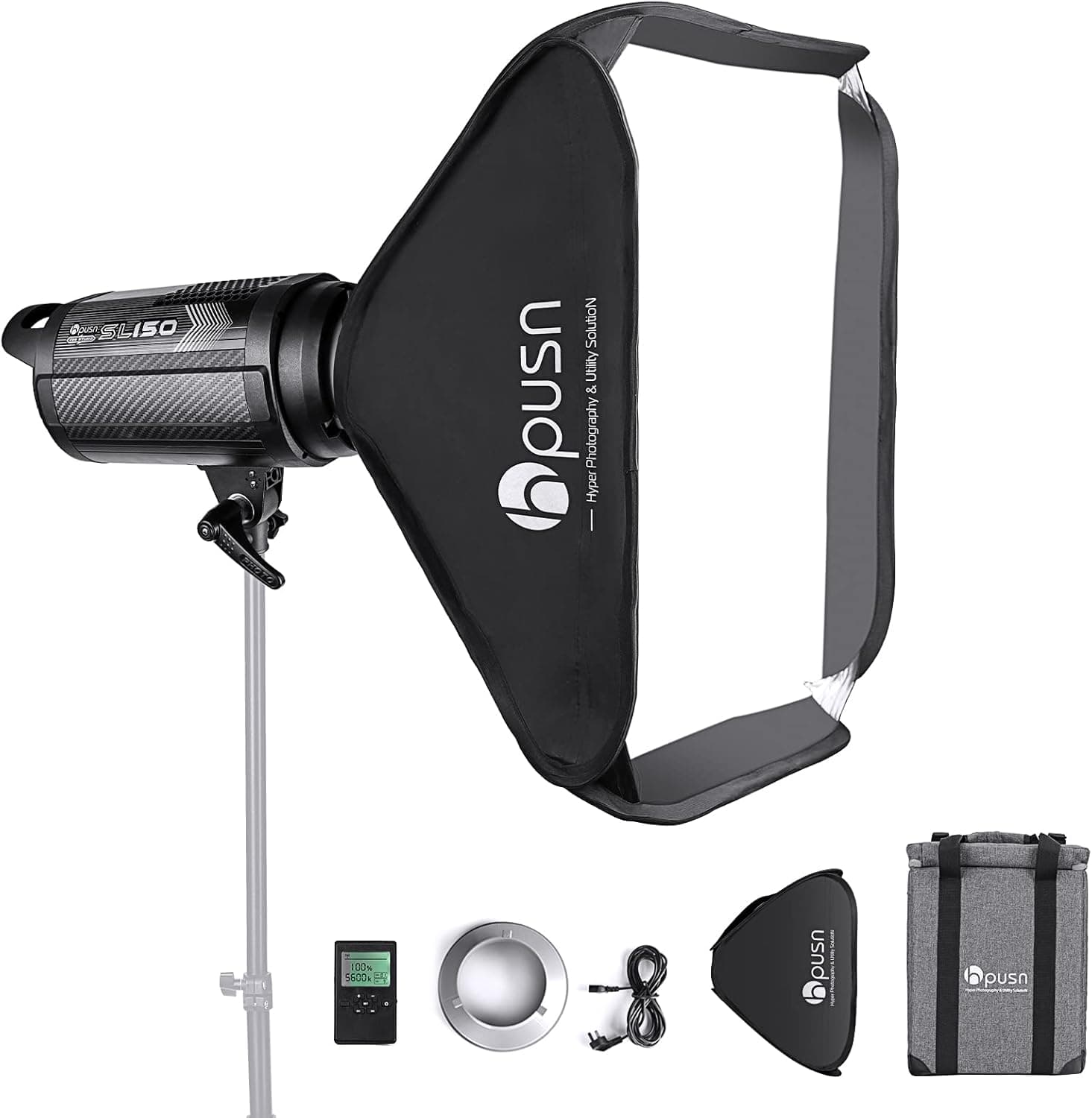 SL-150W, HPUSN LED Video Light White 5600K Version Continuous Lighting, CRI 95+ with 2.4G and Softbox, Bowens Mount for Video Recording, Portrait Photography, Outdoor Shooting