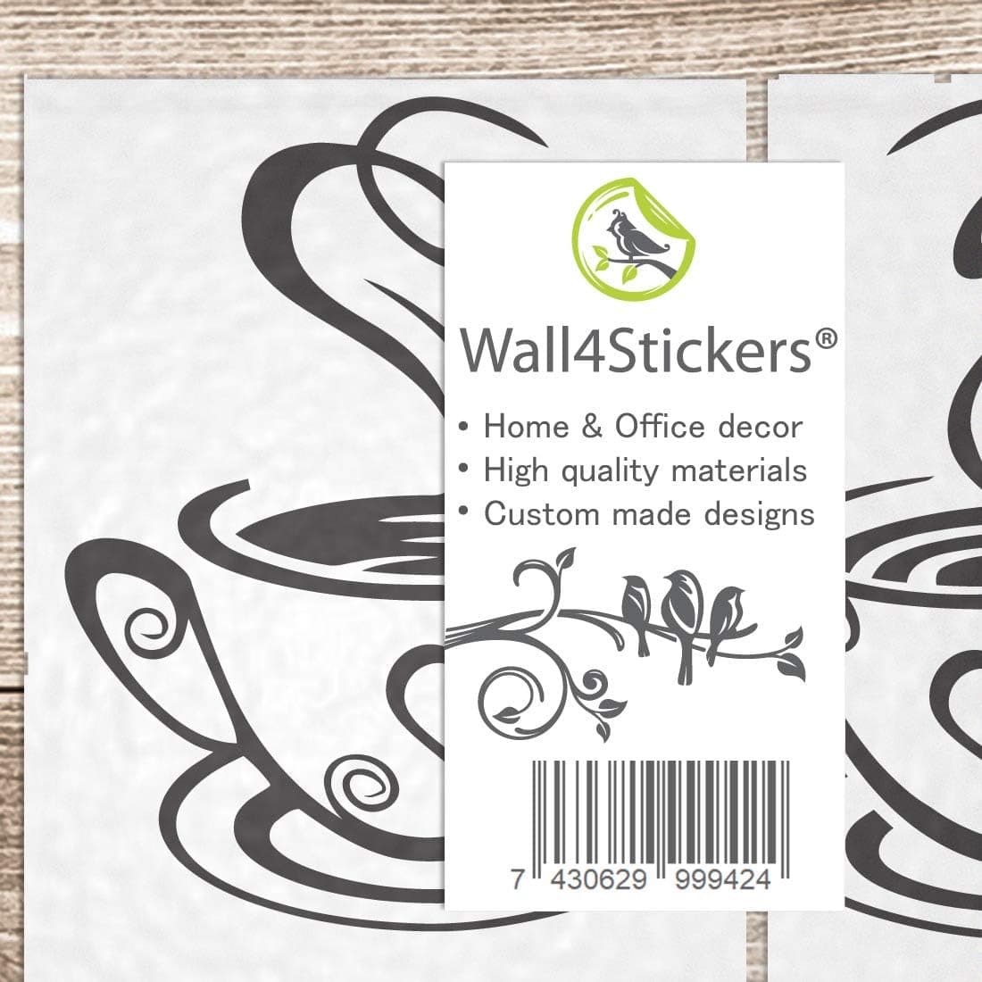 2 Cups Wall Stickers Room Decor Kitchen Sticker Coffee bar Removable Wallpaper Cup Decal Vinyl Stencil Home Living Bedroom Decals Cute Family Sign Decoration Love Hearts Farmhouse Black Vintage