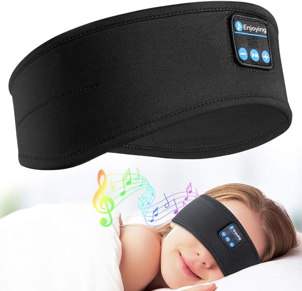 Sleep Headphones Bluetooth Headband - Sleeping Headphones Gifts for Men Women Soft Headphones for Sleeping, Sports Headbands with Ultra-Thin HiFi Stereo Speakers, Long Time Play Sleep Earbuds