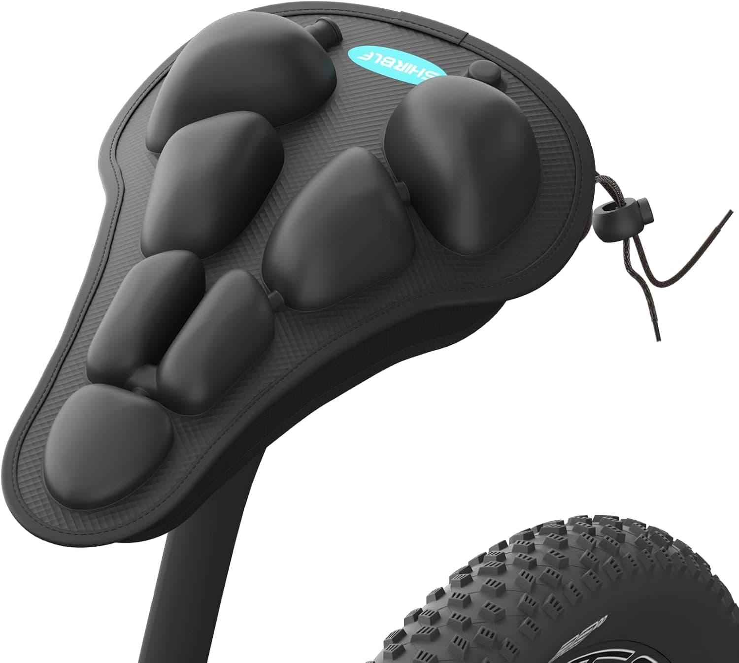 Bike Seat Cover - Softair Peloton Seat Cushion, Adjustable Firmness Bike Seat Cushion for Men Comfort, Waterproof Bike Cushion for Women Comfort/Exercise Bike/Spin Bike/Dirt Bike/Mountain Bike