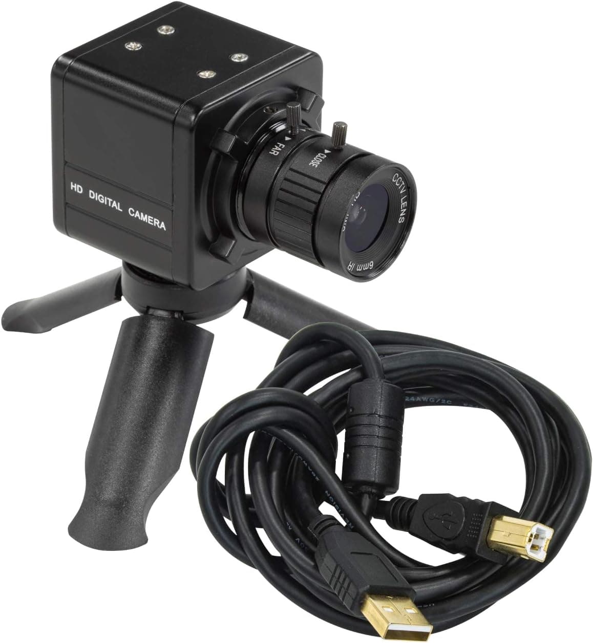 Arducam Raspberry Pi HQ Camera, 12MP IMX477 HQ Webcam with Audio, 6mm CS-Mount Lens, Metal Enclosure, Tripod and USB Cable