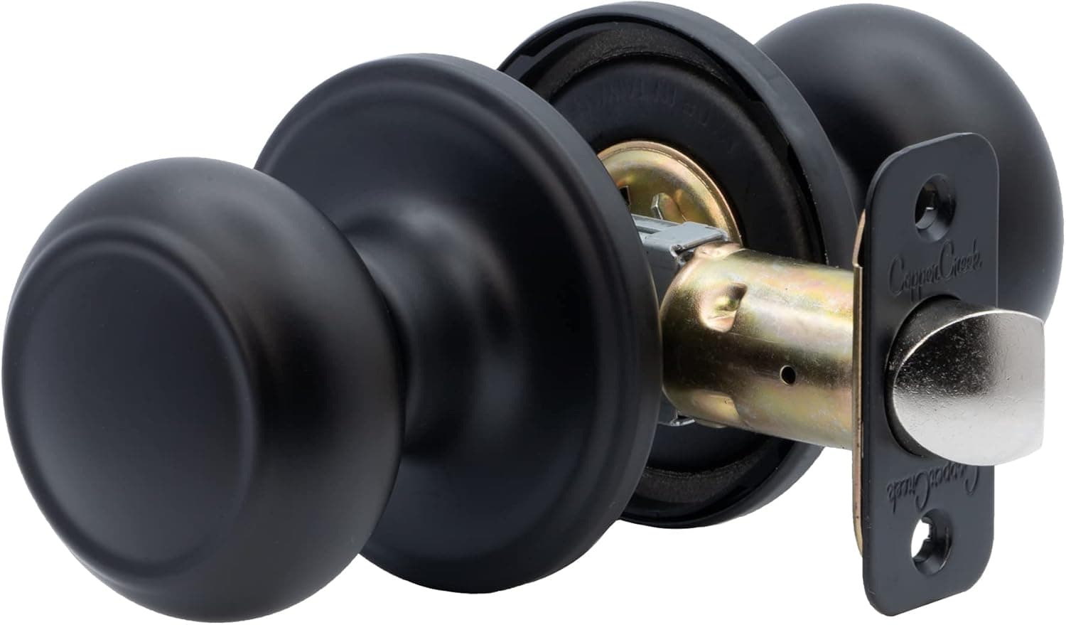 Copper Creek CK2020BC Colonial Door Knob, Passage Function, 1 Pack, in Black
