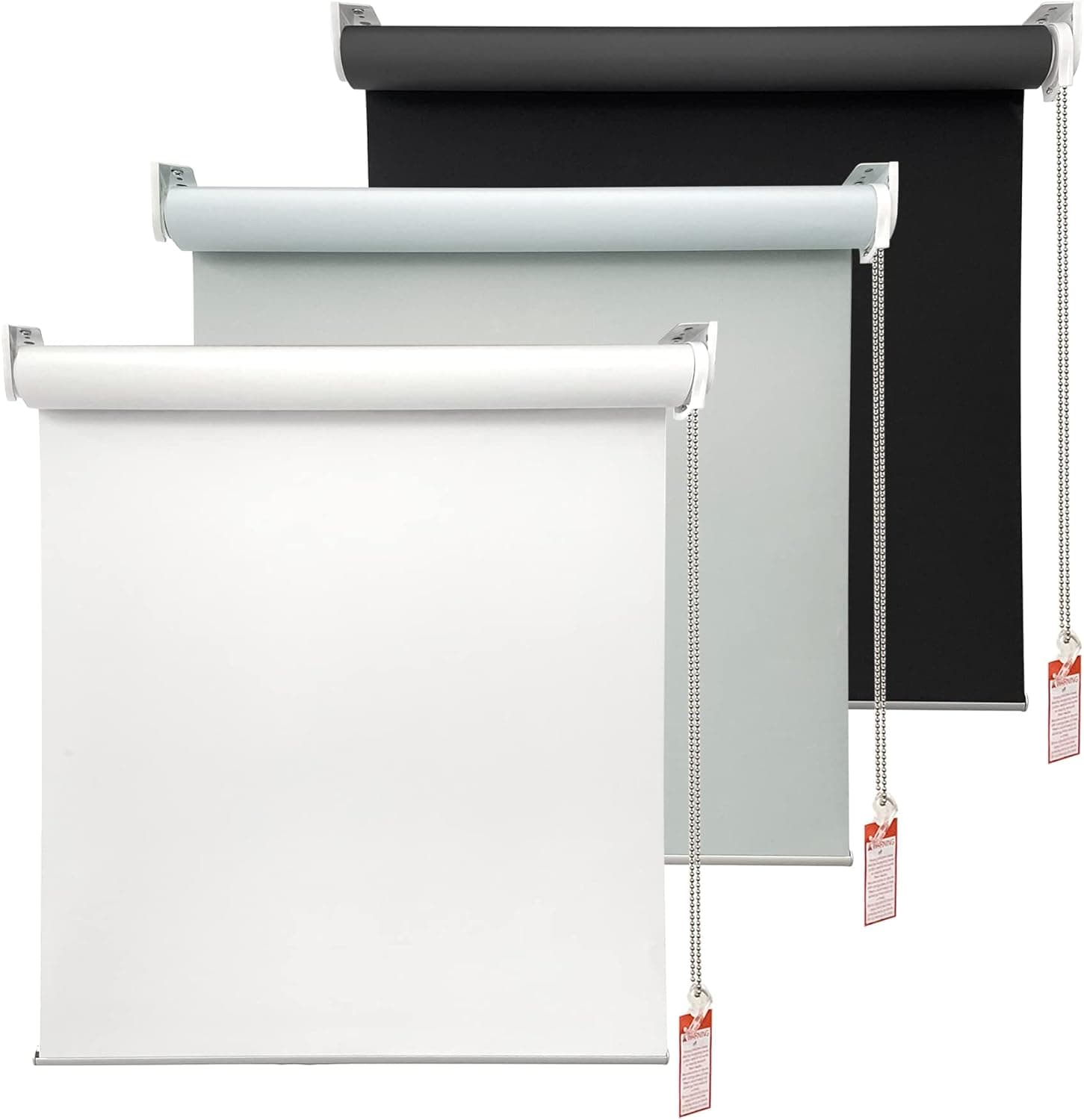 100% Blackout Roller Window Shades, Window Blinds with Thermal Insulated, UV Protection Waterproof Fabric, roll up and Down Blinds for Home and Office (White - 20" W x 72" H)