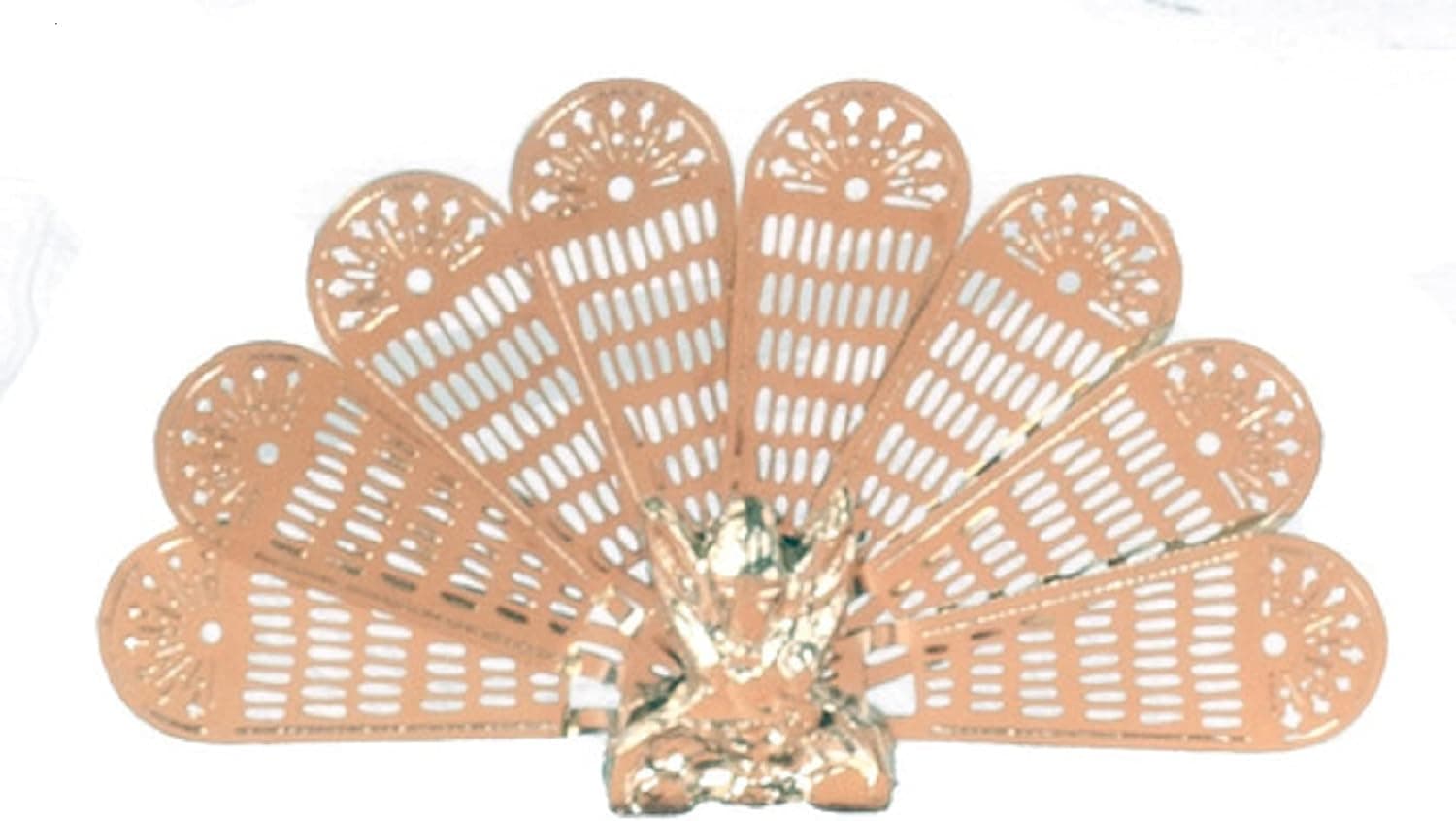 Dolls House Miniature Fireplace Accessory Brass Peacock Fire Screen 25