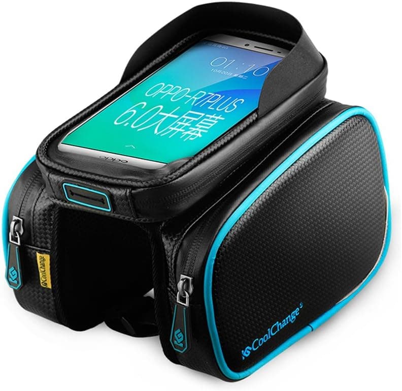 MaxMiles Bicycle Frame Bag Cycling Handlebar Quick Release Pouch Bike Pannier Frame Front Tube Cell Phone Bike Bag Waterproof for Accessories Holder iPhone 7 6 Plus 5s Samsung S6 S7 S3 S4
