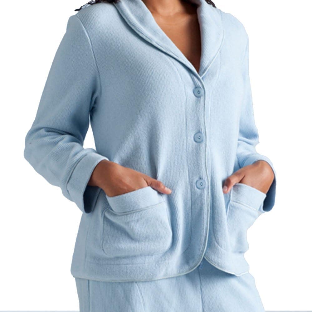 LA CERA Women's Plus-Size Brushed Rib Bed Jacket