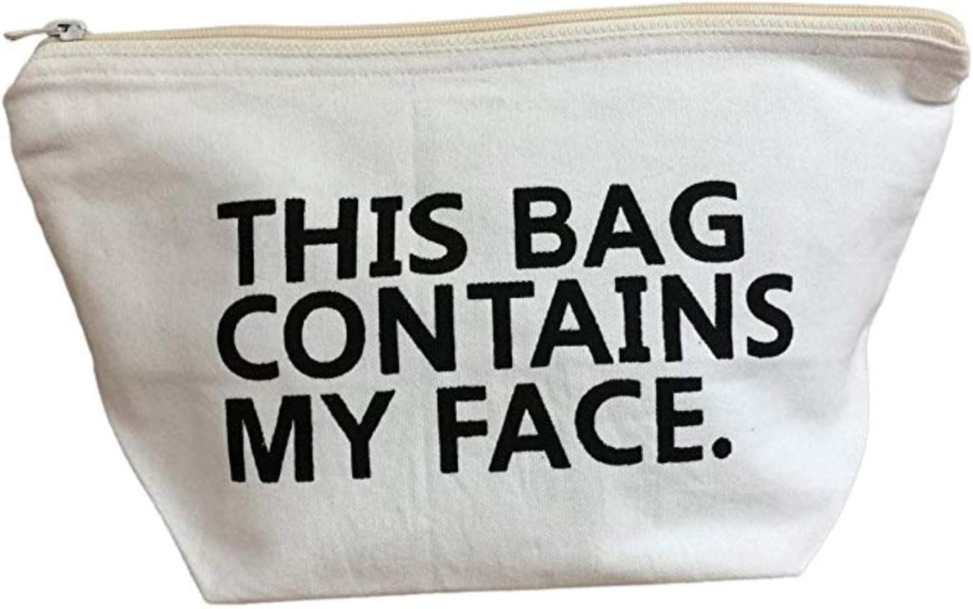 This Bag Contains My Face Toiletry Bag Travel Kit Cosmetic Makeup Case Beige