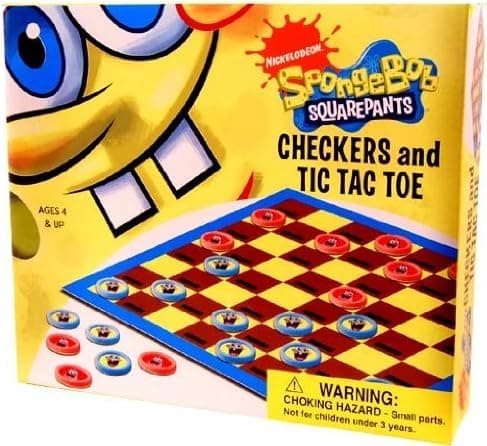Spongebob Squarepants Checkers and Tic Tac Toe Game Set