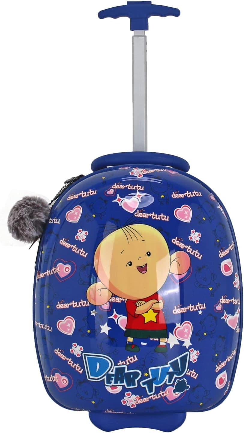 GinzaTravel Children's Fashion Suitcase 16-inch Children's Fun Series No. 5 (tutu series) (fun egg style, Blue)
