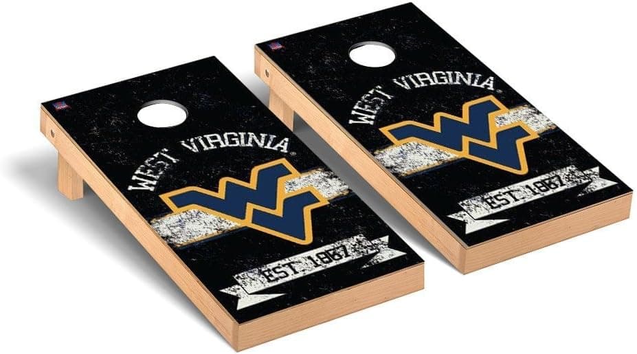 Victory Tailgate NCAA Vintage Version Banner Cornhole Game Set NCAA Team: West Virginia WVU Mountaineers