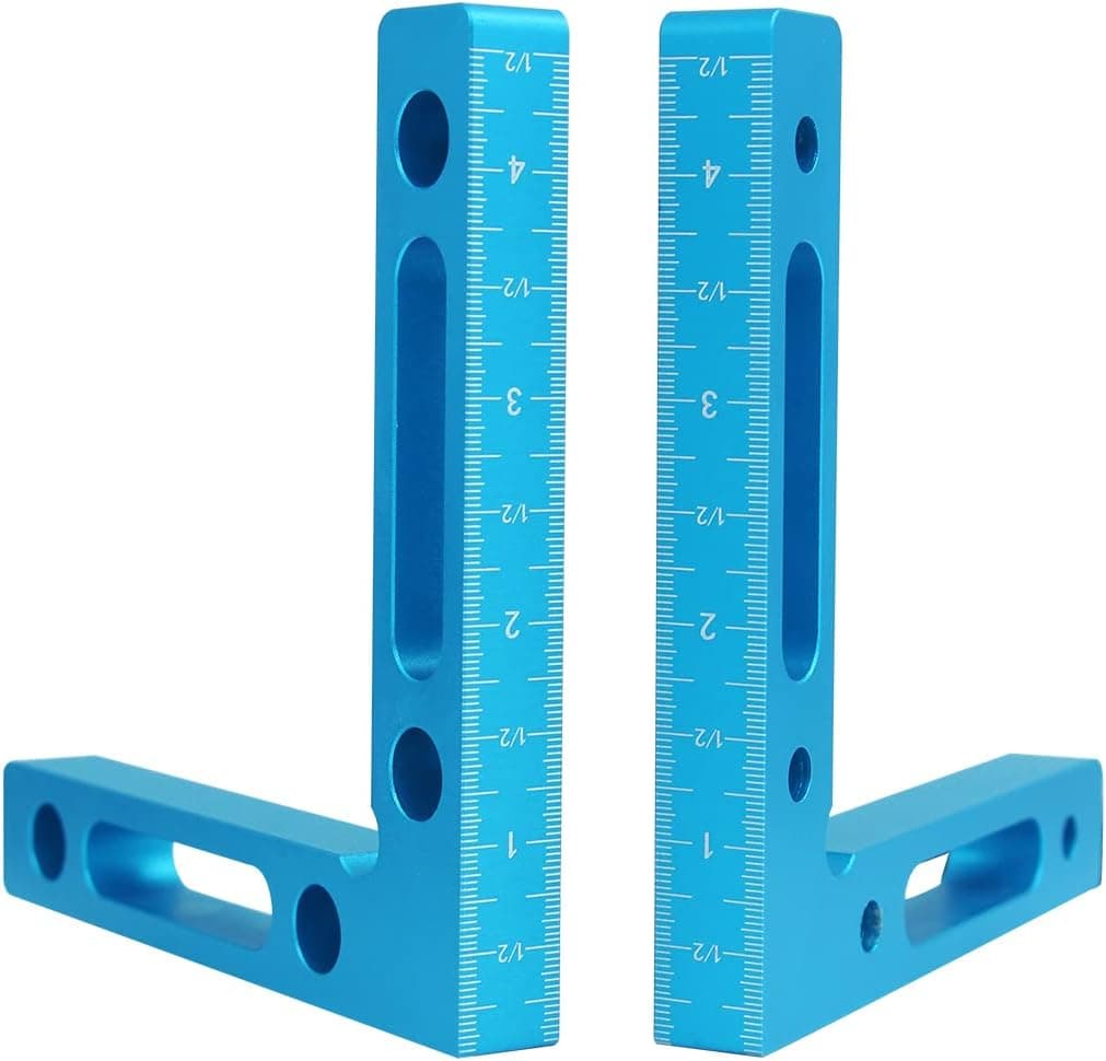 FENGLING 2pcs 90 Degree Positioning Squares Aluminium Alloy 4.7inches x 4.7inches(12x12cm) Right Angle Clamps,DIY Woodworking Carpenter Tools for Wood Industry Lovers,Corner Clamping Square