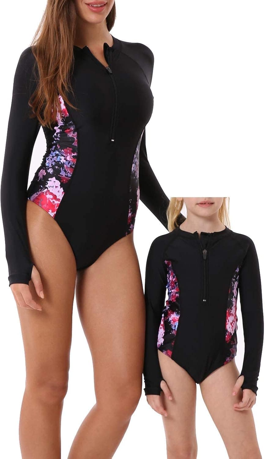 YOLIPULI Mother and Daughter Swimwear Family Matching Swimsuit Womens Rashguard Girls Swimwear(Please Order Seperately)