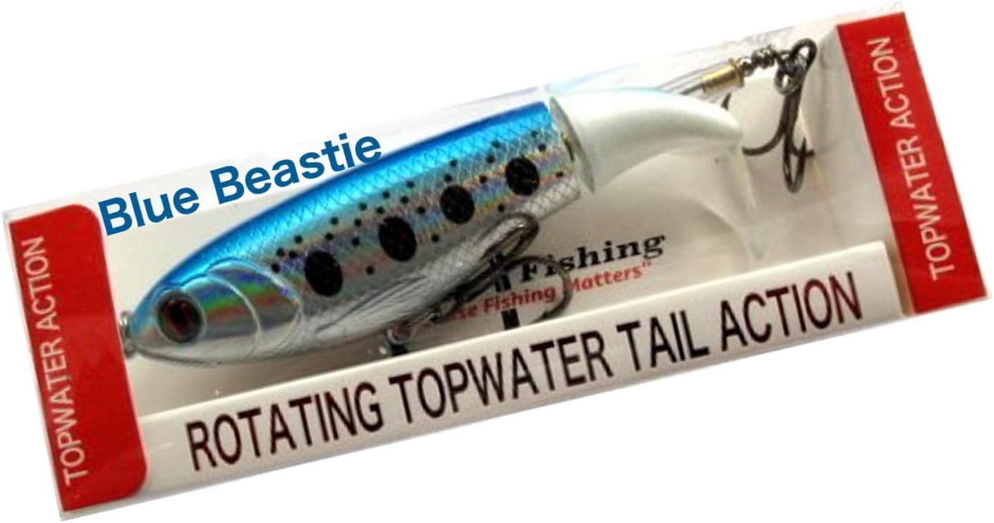 Codaicen Topwater Plopper Bass Crankbaits – Whooper Crank Bait Fishing Lures Catch Bass, Pike, Walleye, Musky, Trout, Whopper Predatory Fish Freshwater Plopper Saltwater Topwater (Blue Beastie)