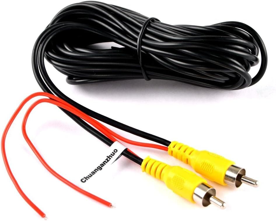 Chuanganzhuo RCA Video Cable, CAZBC13 CAR Reverse Rear View Parking Camera Video Extension Cable with Detection Wire (10m/32.8ft)