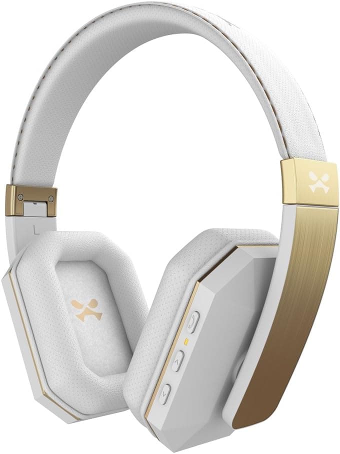 Ghostek soDrop 2 Wireless Bluetooth Headphones with Noise Reduction Amazing Bass | White & Gold