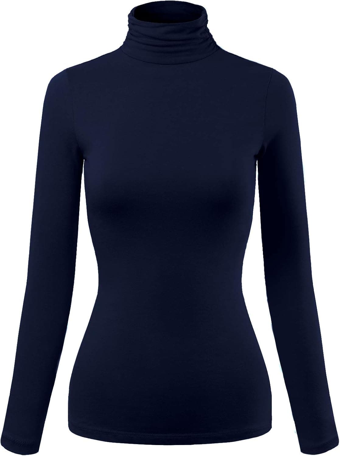 MixMatchy Women's Basic Long Sleeve High Turtle Neck Slim Fit Top Shirt