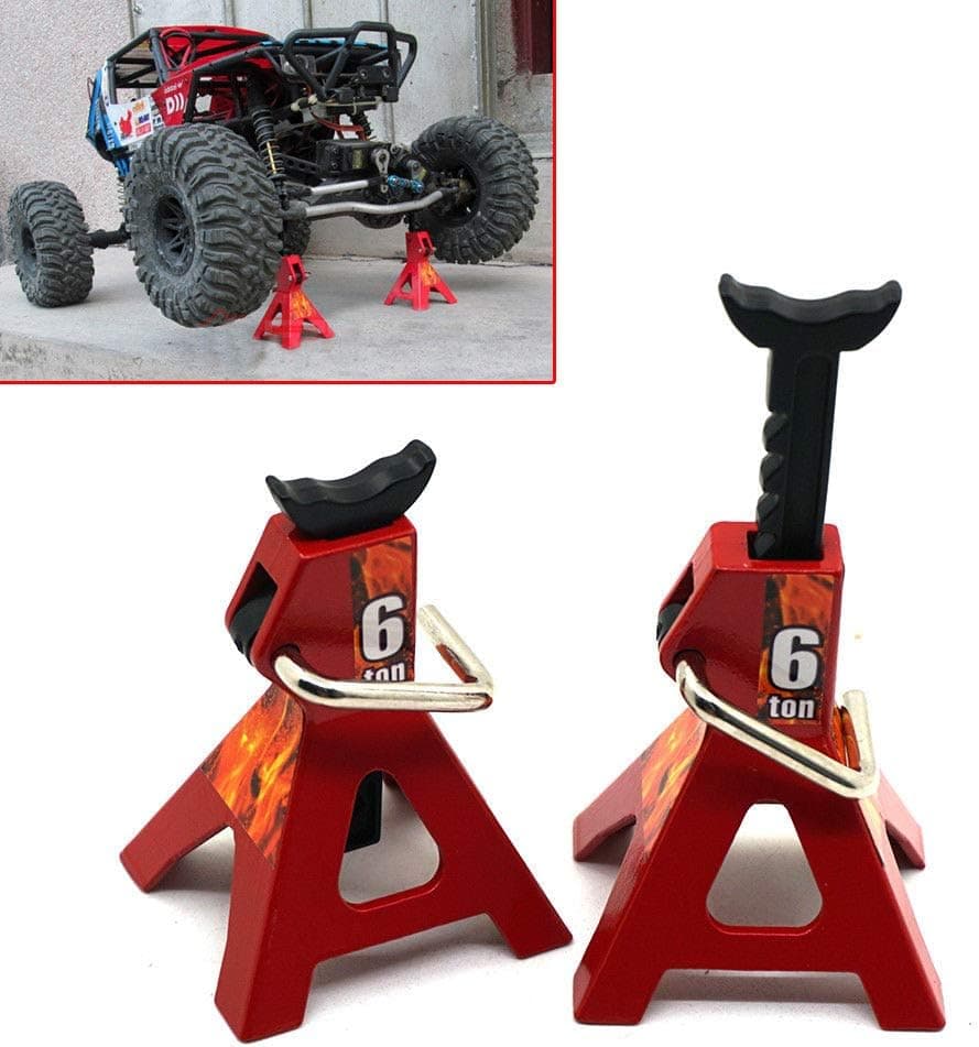 2pcs RC Car Scale Jack Stands for Axial SCX10 Wraith TRX4 D90 CC01 RC Truck Crawlers