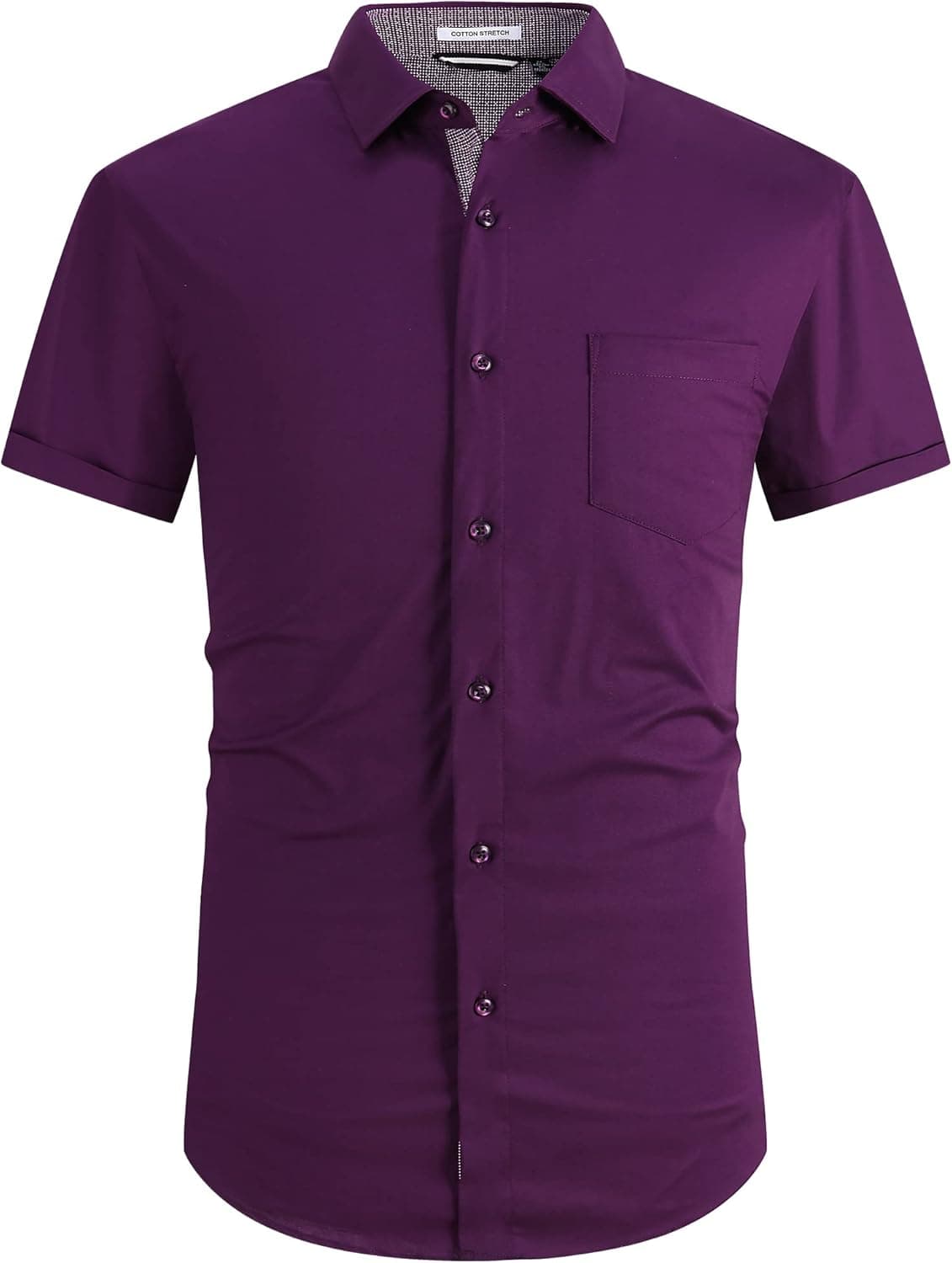 Esabel.C Mens Short Sleeve Dress Shirts Regular Fit Casual Button Down Shirts