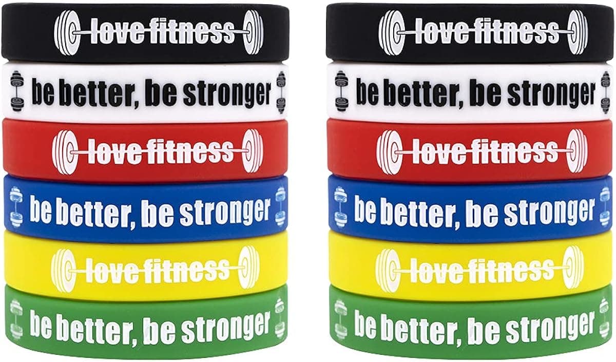 Fitness Motivational Wristbands Workout Rubber Bracelets with Inspirational Quote BE BETTER BE STRONGER, Unisex for Men Women Teens for Daily Gym Workout and Exercise Motivation
