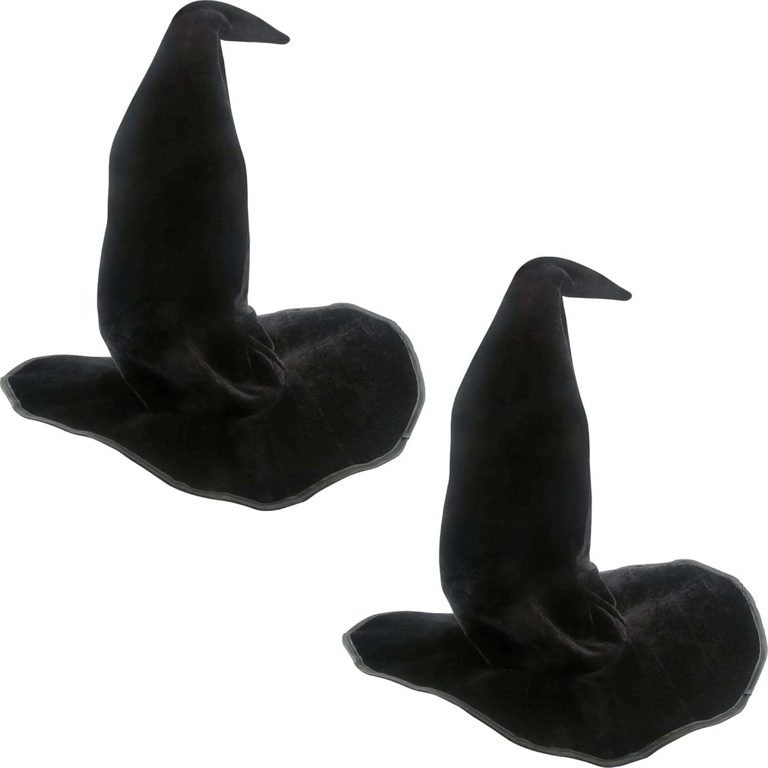 Haconba 2 Pack Halloween Large Black Witch Hat Wicked Witch Hat with Big Brim for Halloween Witch Theme Party Cosplay Costume Accessory