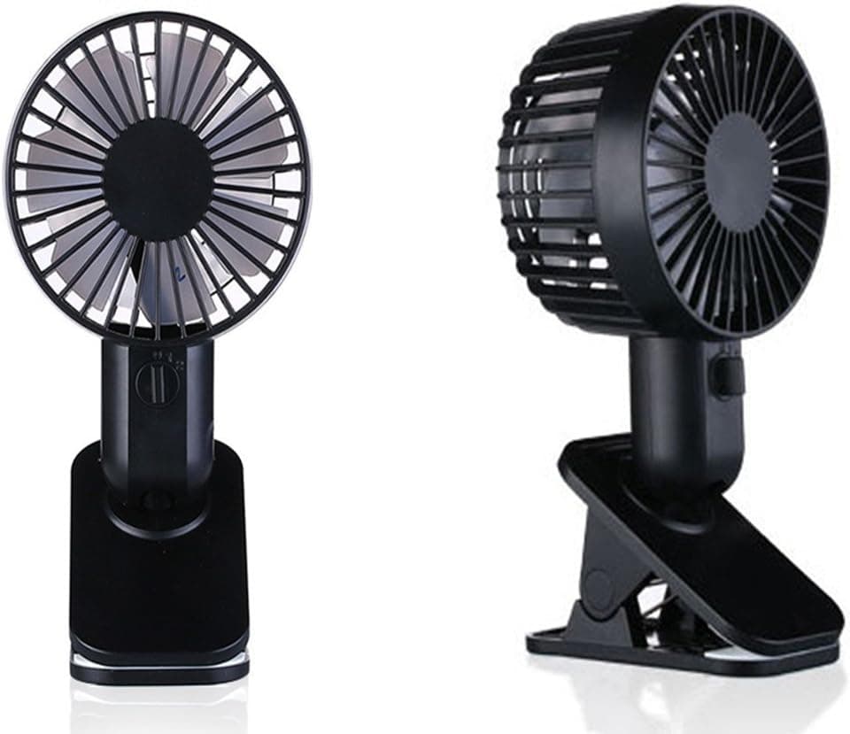 Novpeak USB Clip Mini Desk Fan, 2 in 1 Applications Adjustable Wind 360°Rotation Cooling Fan Powered by Netbook PC for Baby, Car Seat, Gym, Travel, Treadmill (Black)