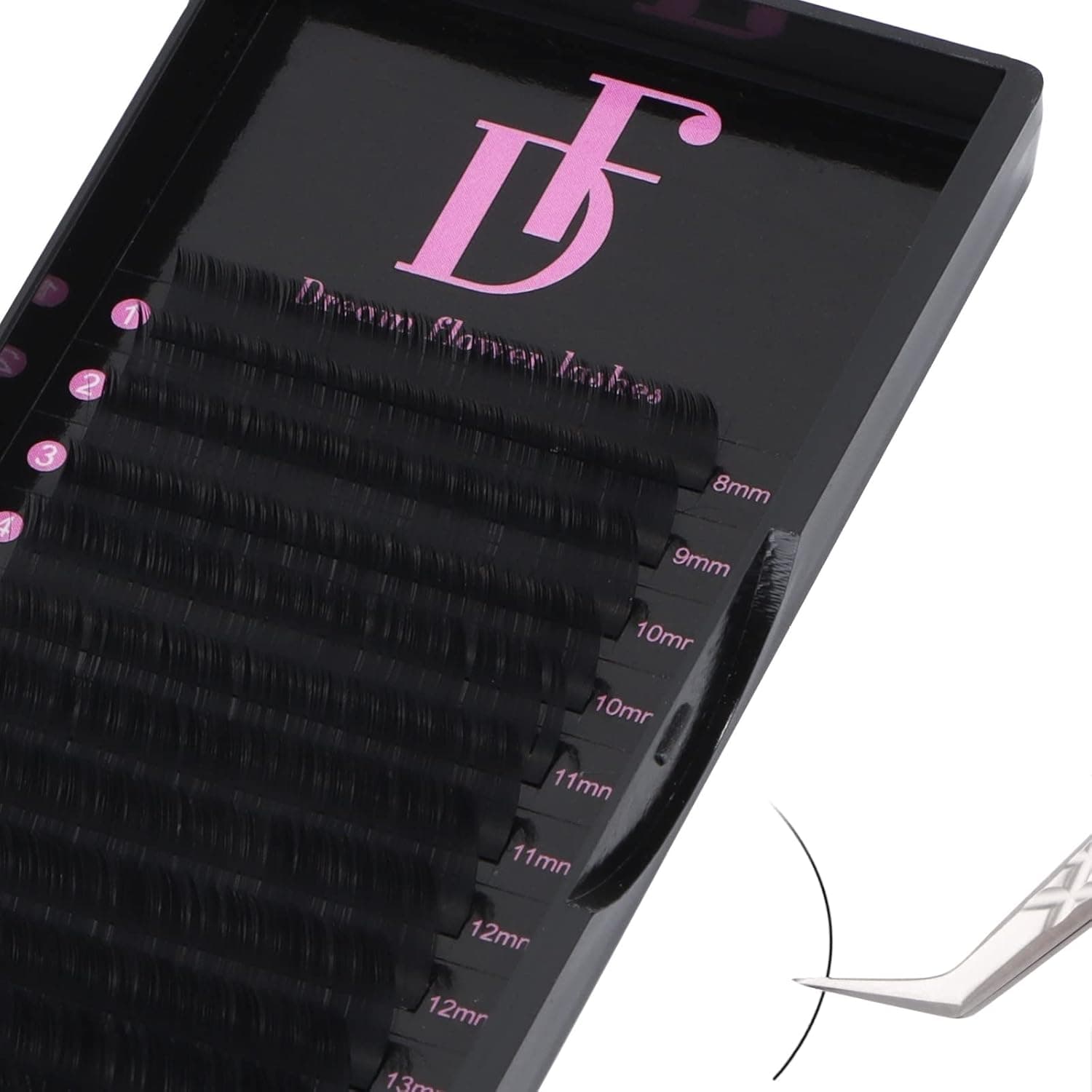 DF Eyelash Extension Classic Volume Lash Extensions 0.05 D Curl 8-15mm Mixed Tray Individual Lash Extensions Single Eyelashes Soft Matte Black Volume Lashes Extension Professional Salon Use