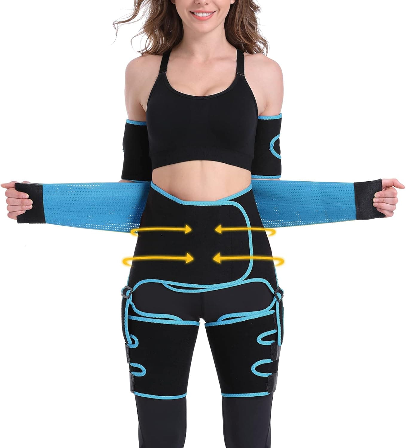 TOMES DER 4 In 1 Arm and Thigh,Butt Lifter Waist Trainer for Plus Size Women,Sweat Band for Women, Workout Waist Trimmer