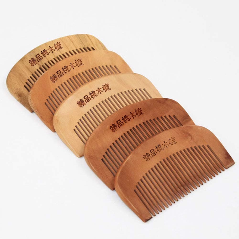 Hair Health Care Natural Peach Wood Comb Close Teeth Anti-Static Head Massage liyhh