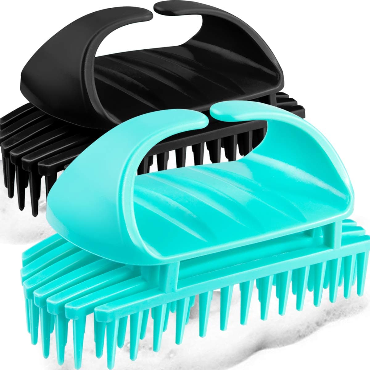 Hair Detangling Brush 2 Pack Professional Scalp Massager Shampoo Brush Hair Detangler Brush with Longer Bristles for Dry & Wet Black Curly Hair (Classical Black + Natural Green)