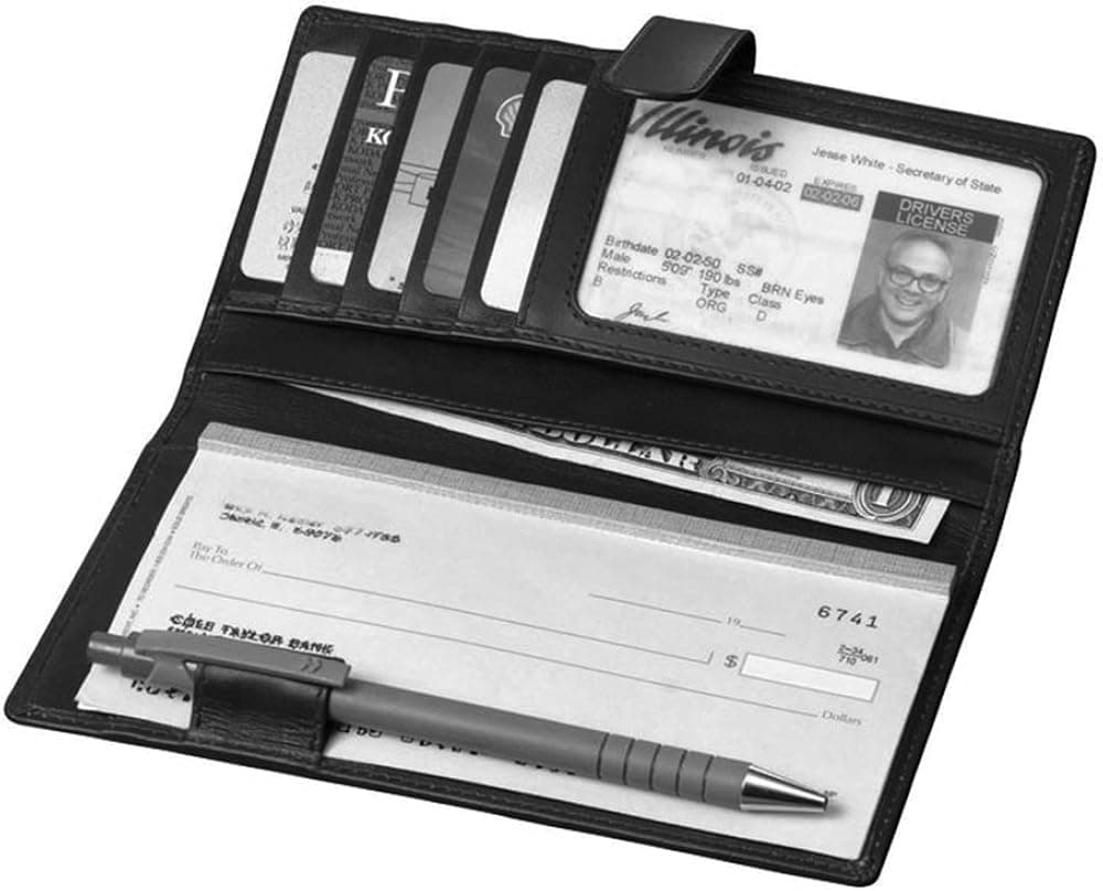 Cowhide Nappa Leather Checkbook / Secretary Leather Type: Black Nappa