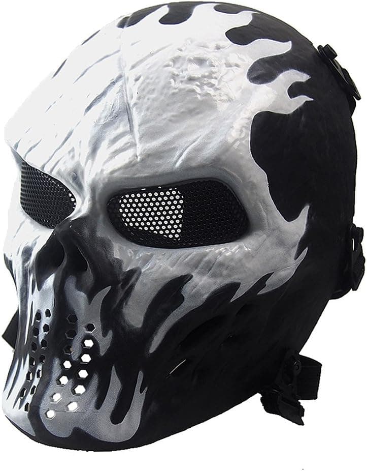 NINAT Airsoft Masks Full Face for Game-White and Black