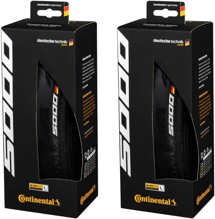 Continental Set of 2 GP 5000, 650x28C, Racing Bike Tires, Black, Folding, 0101622