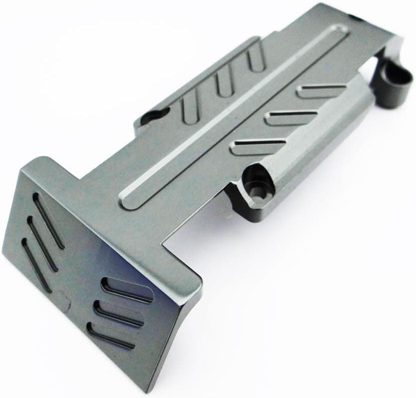 Summit 1:10 Aluminum Alloy Rear Skid Plate Hop Up Upgrade, Grey/Gun Metal by Atomik RC - Replaces Part 5337