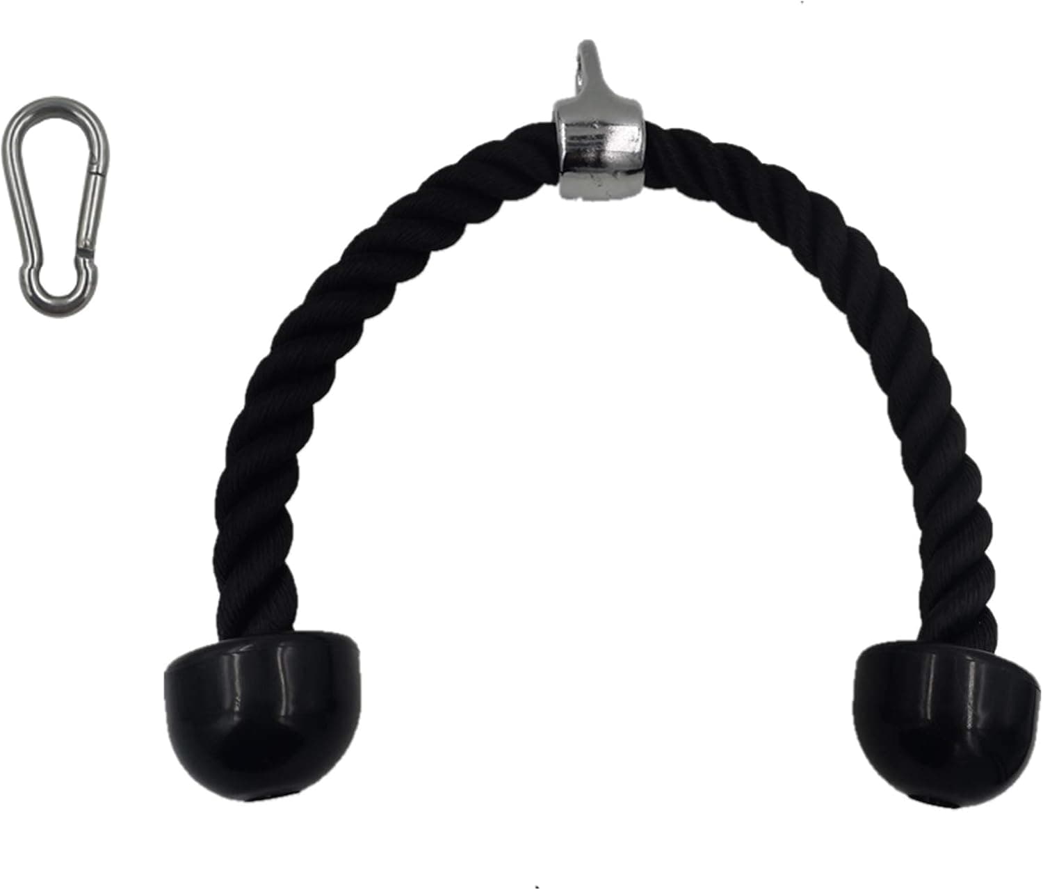 J Bryant Fitness Pulley Cable Machine Attachment Biceps Triceps Rope Cable Machine Pulldown Heavy Duty Nylon Rope with Carabiner