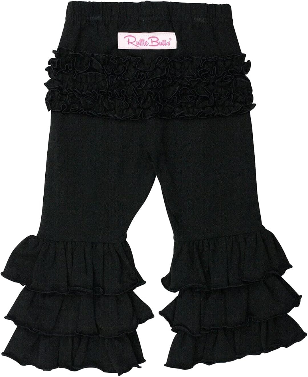 RuffleButts® Baby/Toddler Girls Stretchy Flare Pants w/Ruffles